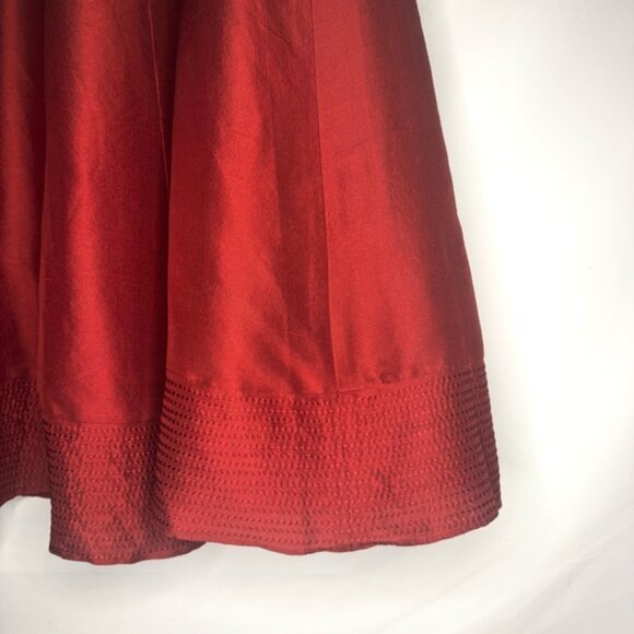 Sundance 100% Silk Rich Ruby Red A-Line Maxi Skirt Size 12 - Picture 4 of 8